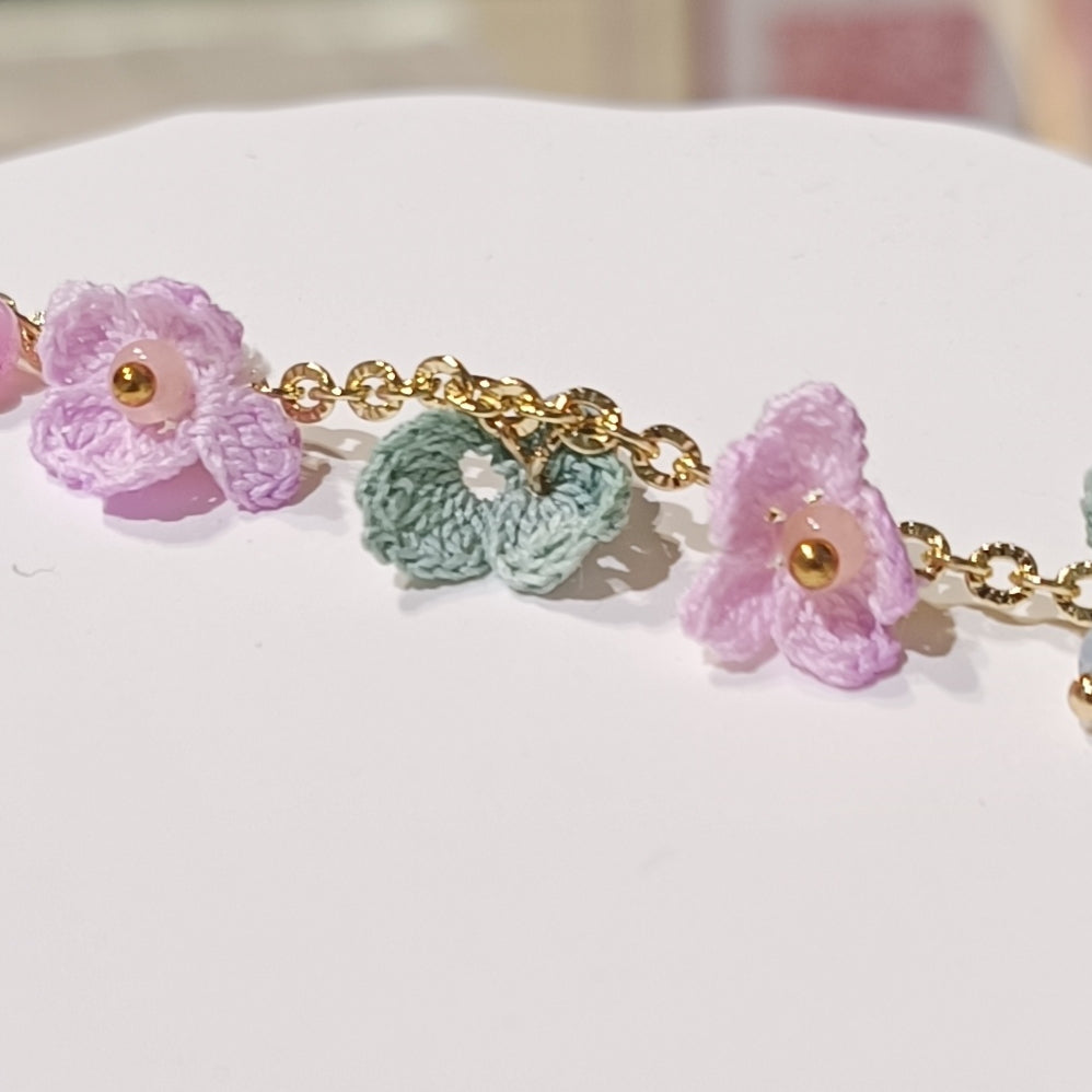 Micro-crochet Flower Bracelet